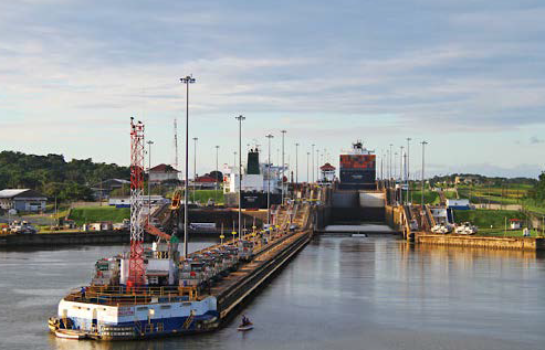 Entering the Panama Canal Lock